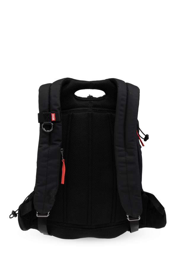 DIESEL ブラックバックパック backpack Men's D-Pack-Backpack in satin-touch fabric | Black | Diesel